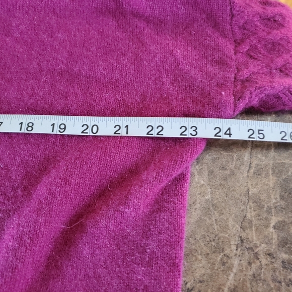 The Cashmere Project Sweater Womens M Berry Fuschia Cableknit High Low - Picture 8 of 9